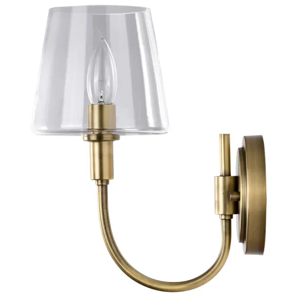 Brookside 1-Light Wall Sconce in Vintage Brass with Clear Glass - Image 5