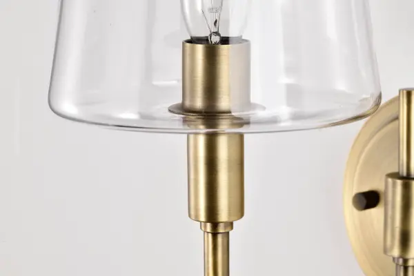 Brookside 1-Light Wall Sconce in Vintage Brass with Clear Glass - Image 8