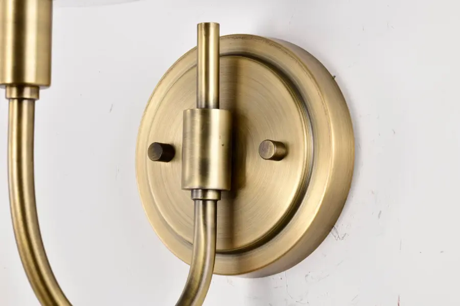 Brookside 1-Light Wall Sconce in Vintage Brass with Clear Glass - Image 9