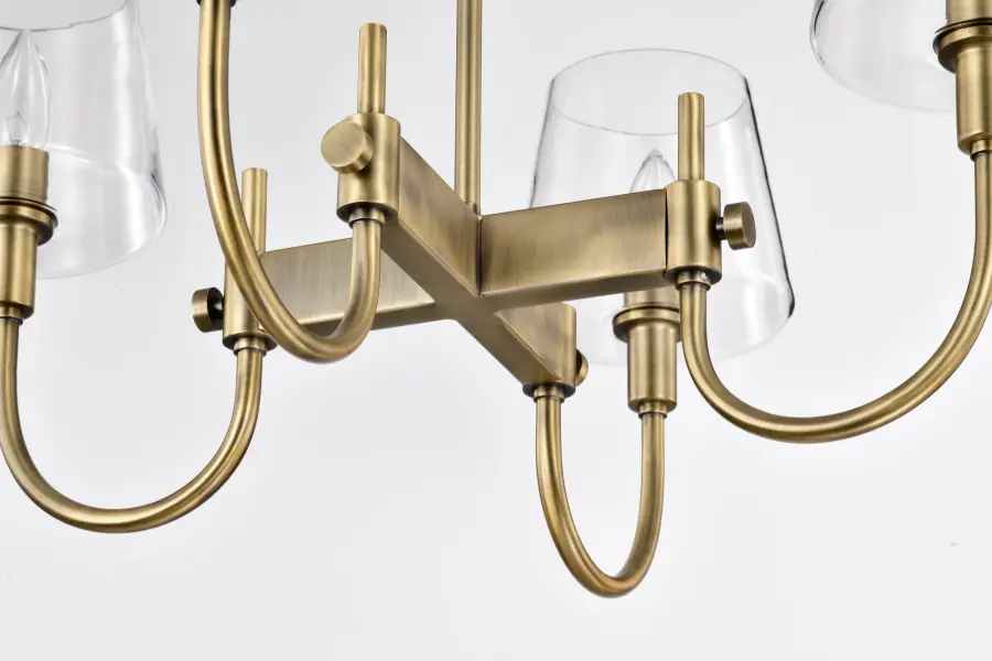Brookside 4-Light Chandelier in Vintage Brass with Clear Glass - Image 11