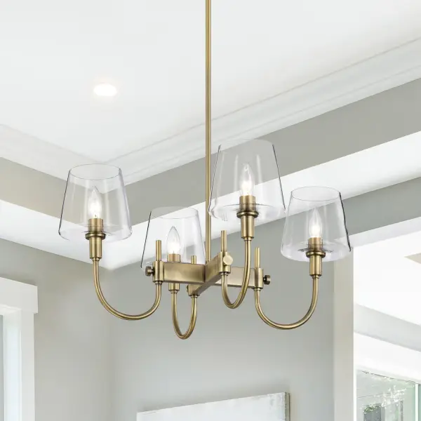 Brookside 4-Light Chandelier in Vintage Brass with Clear Glass - Image 15
