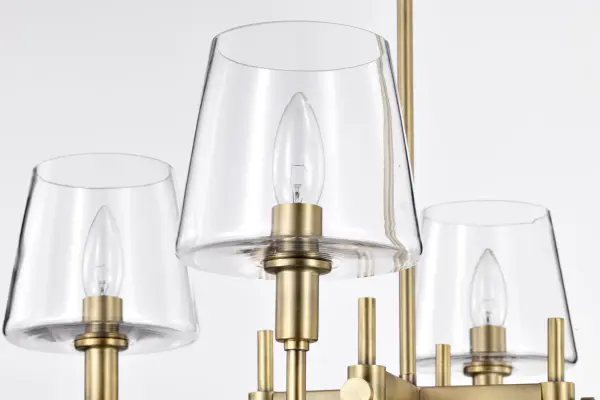 Brookside 4-Light Chandelier in Vintage Brass with Clear Glass - Image 9