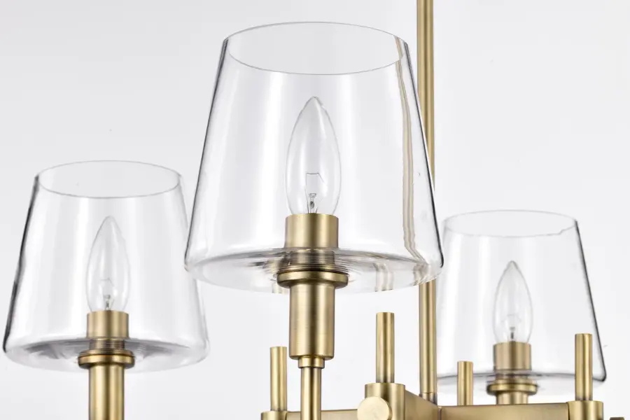 Brookside 4-Light Chandelier in Vintage Brass with Clear Glass - Image 9