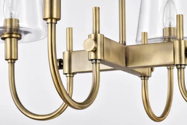 Brookside 4-Light Chandelier in Vintage Brass with Clear Glass - Image 10