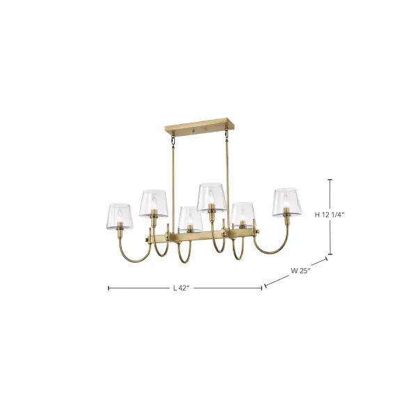 Brookside 6-Light Island Pendant in Vintage Brass - Image 17