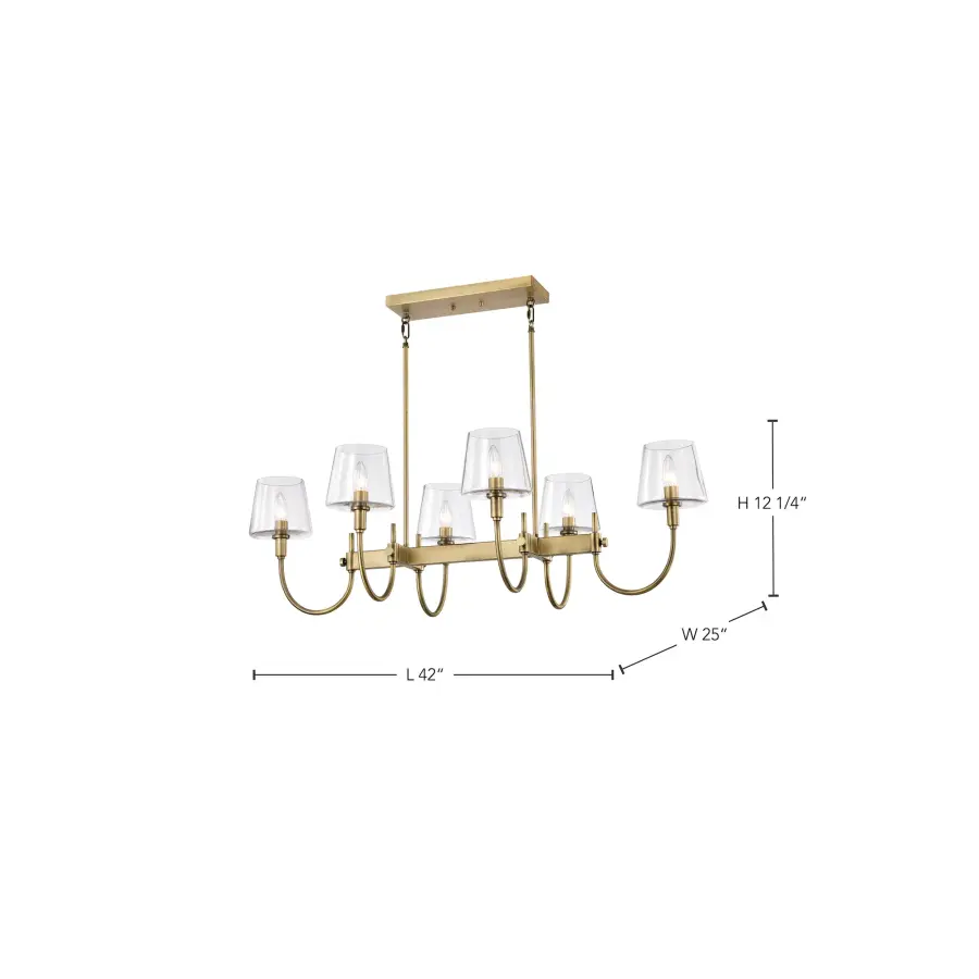 Brookside 6-Light Island Pendant in Vintage Brass - Image 17