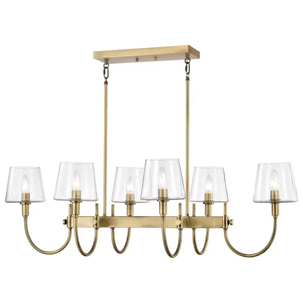 Brookside 6-Light Island Pendant in Vintage Brass - Image 3