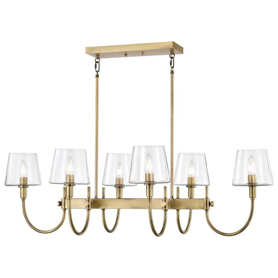 Brookside 6-Light Island Pendant in Vintage Brass - Image 3
