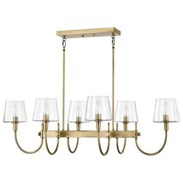 Brookside 6-Light Island Pendant in Vintage Brass - Image 4