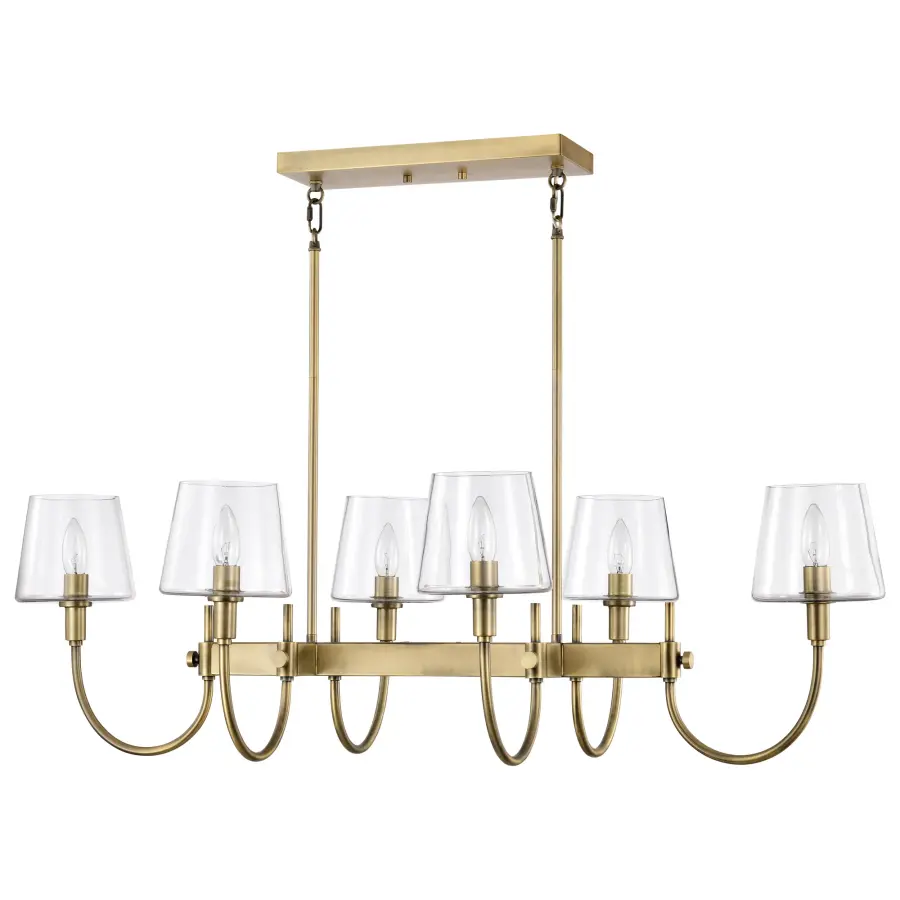 Brookside 6-Light Island Pendant in Vintage Brass - Image 4