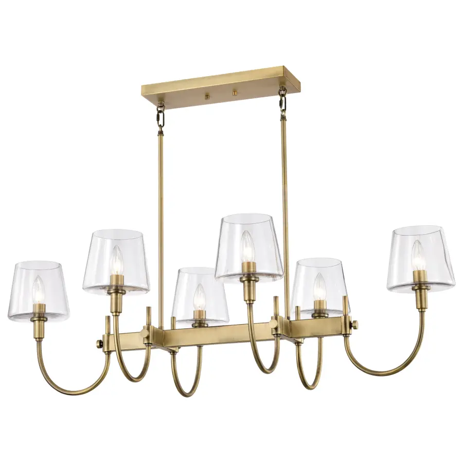 Brookside 6-Light Island Pendant in Vintage Brass - Image 5