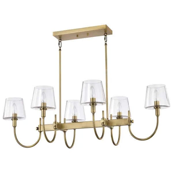 Brookside 6-Light Island Pendant in Vintage Brass - Image 6