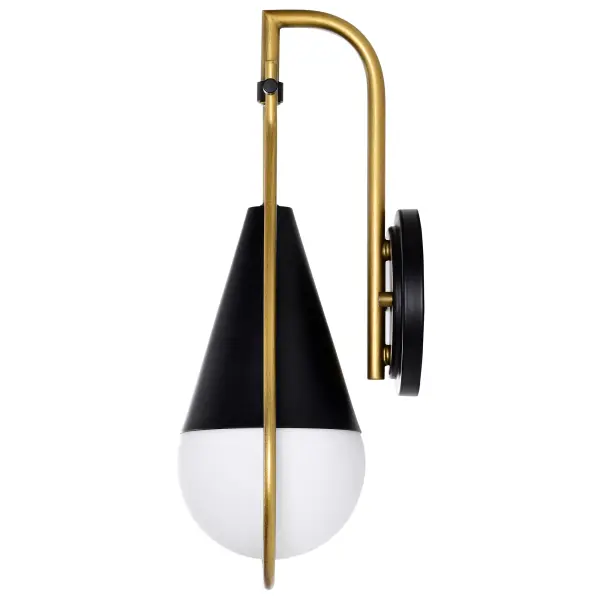 Admiral 1-Light Wall Sconce in Matte Black and Natural Brass - Image 5