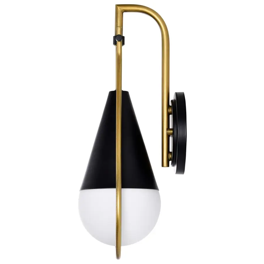 Admiral 1-Light Wall Sconce in Matte Black and Natural Brass - Image 5