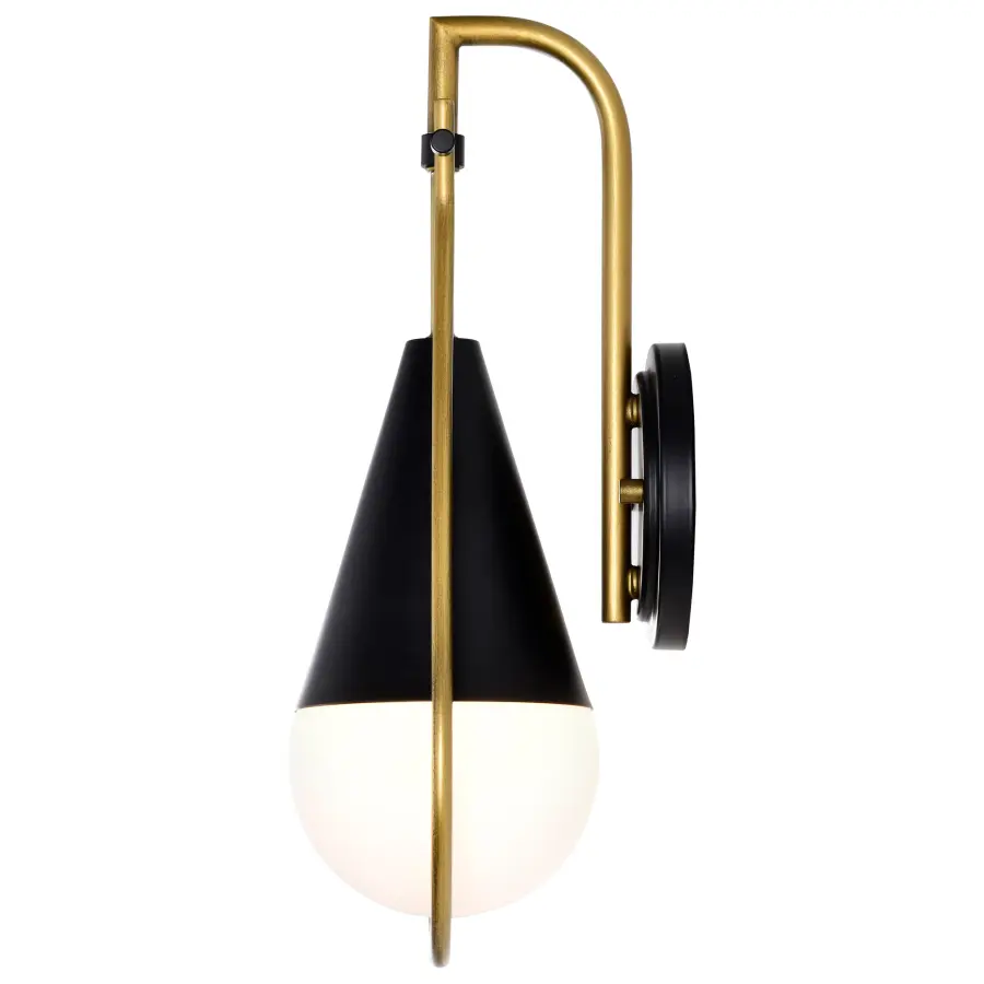 Admiral 1-Light Wall Sconce in Matte Black and Natural Brass - Image 6