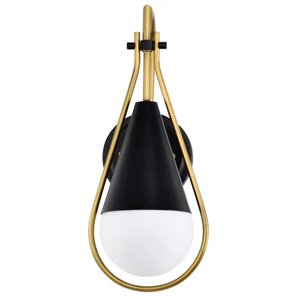 Admiral 1-Light Wall Sconce in Matte Black and Natural Brass - Image 7