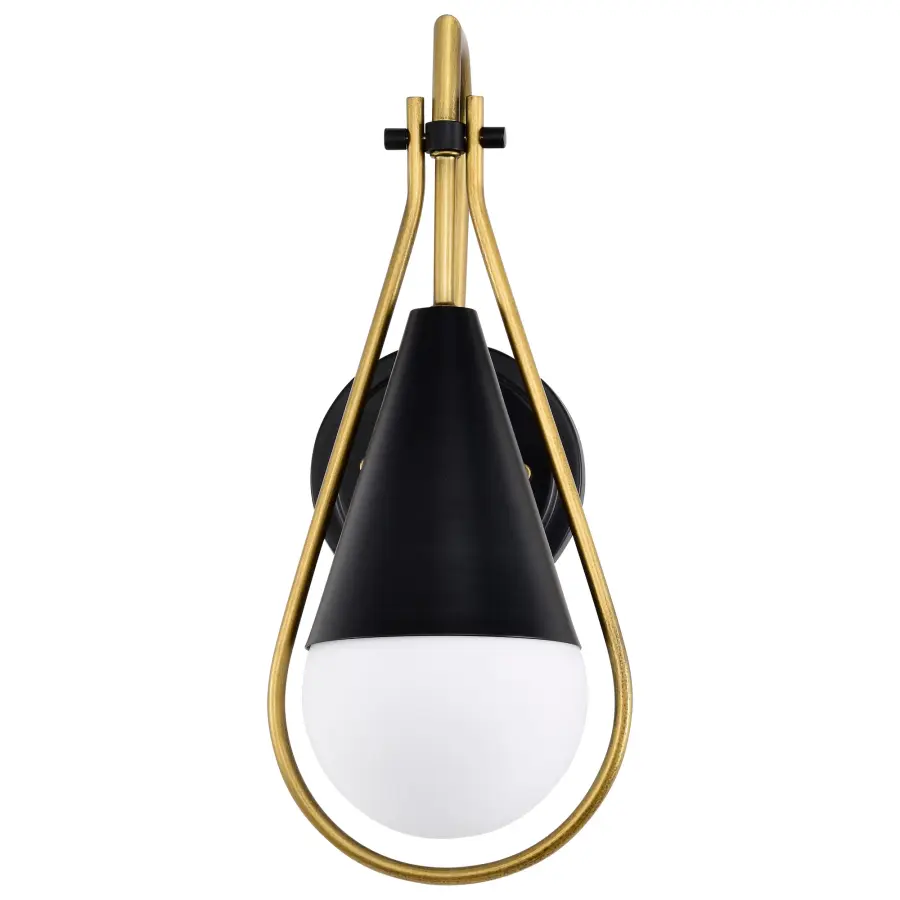 Admiral 1-Light Wall Sconce in Matte Black and Natural Brass - Image 7