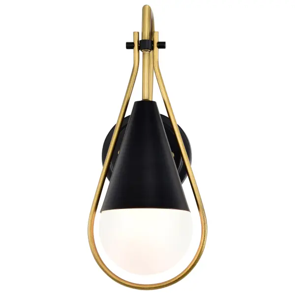 Admiral 1-Light Wall Sconce in Matte Black and Natural Brass - Image 8