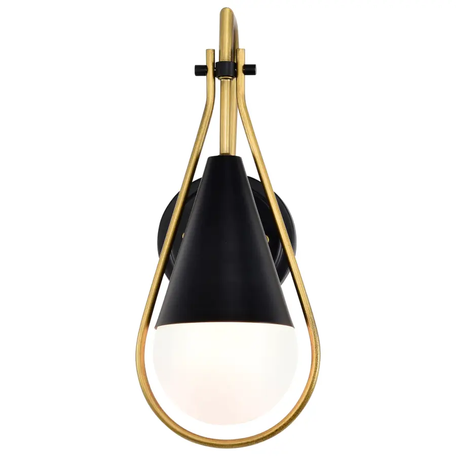 Admiral 1-Light Wall Sconce in Matte Black and Natural Brass - Image 8