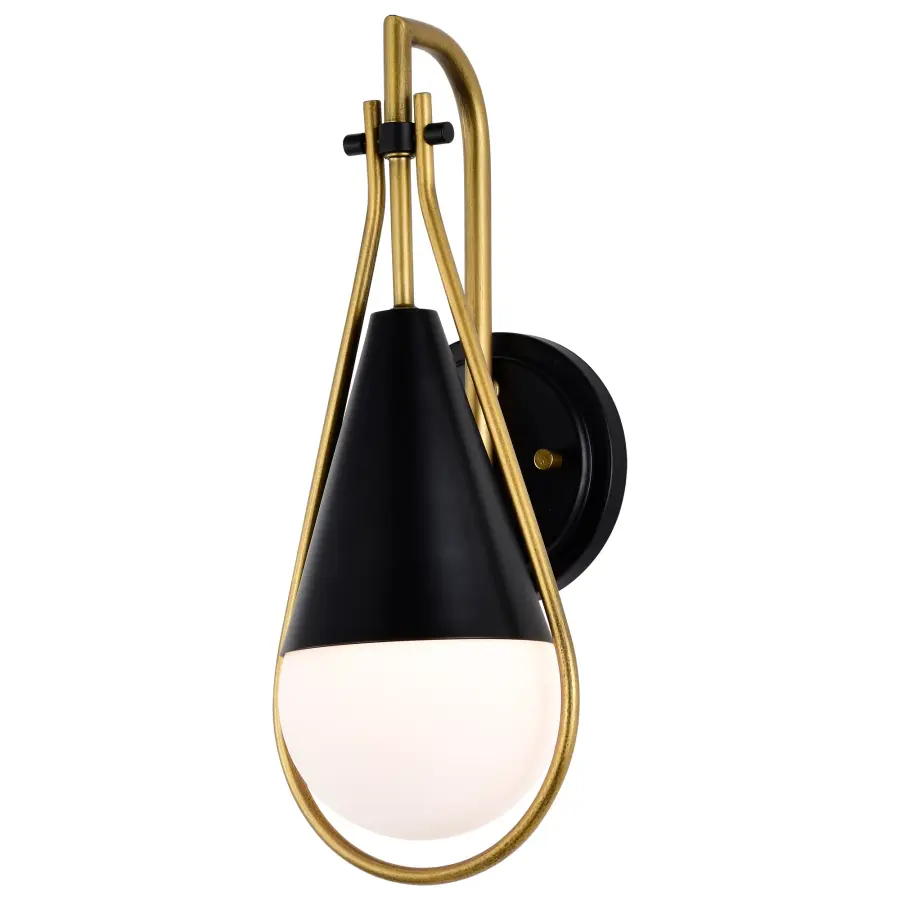 Admiral 1-Light Wall Sconce in Matte Black and Natural Brass - Image 10