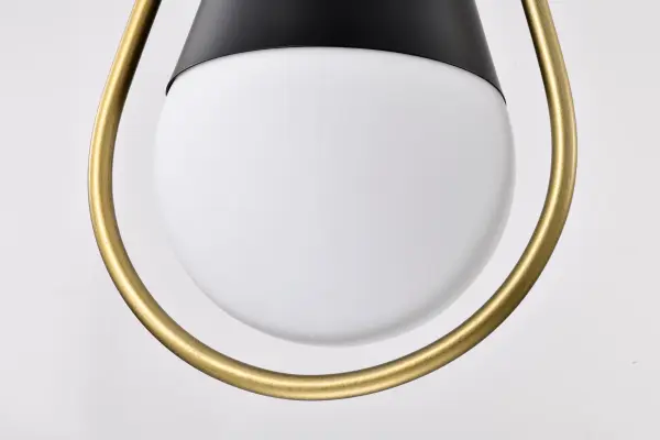 Admiral 1-Light Pendant in Matte Black and Natural Brass - Image 11