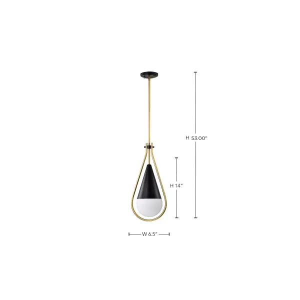 Admiral 1-Light Pendant in Matte Black and Natural Brass - Image 15