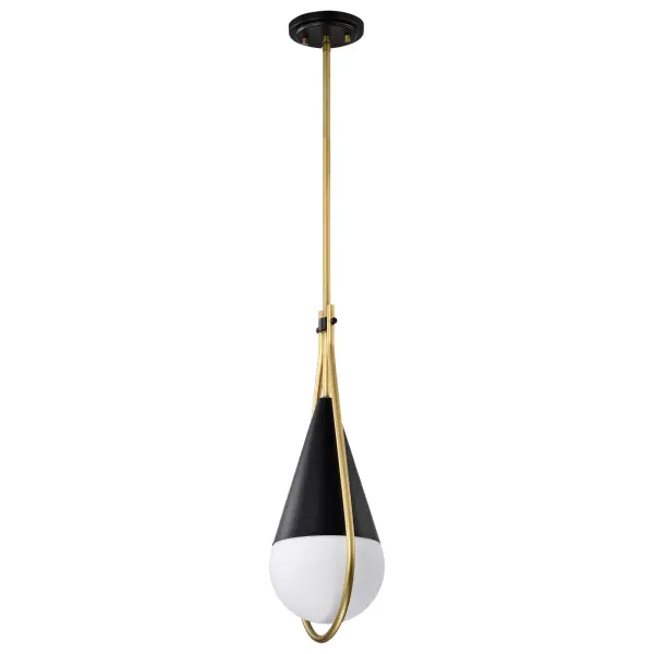 Admiral 1-Light Pendant in Matte Black and Natural Brass - Image 5