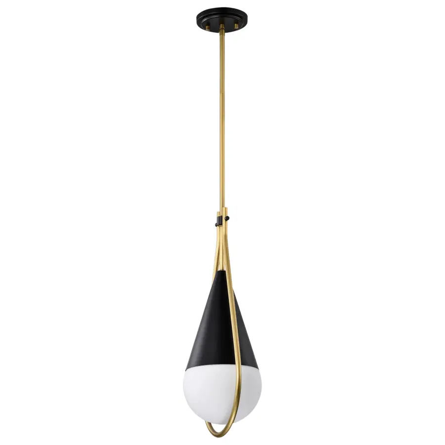 Admiral 1-Light Pendant in Matte Black and Natural Brass - Image 5