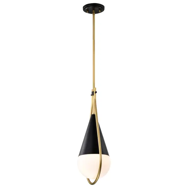 Admiral 1-Light Pendant in Matte Black and Natural Brass - Image 6