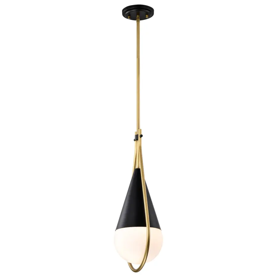 Admiral 1-Light Pendant in Matte Black and Natural Brass - Image 6