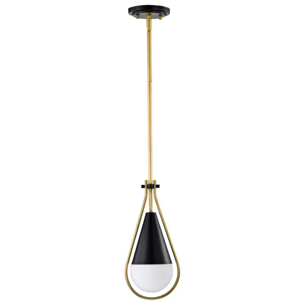 Admiral 1-Light Pendant in Matte Black and Natural Brass - Image 3