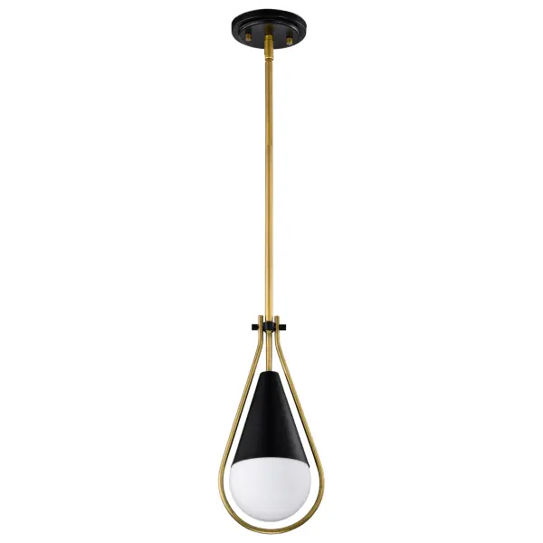Admiral 1-Light Pendant in Matte Black and Natural Brass - Image 5