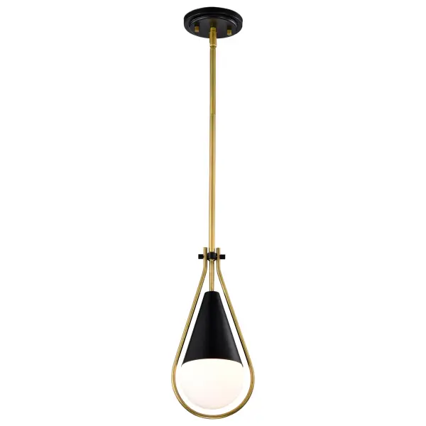 Admiral 1-Light Pendant in Matte Black and Natural Brass - Image 6