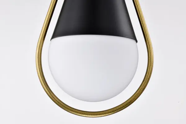 Admiral 1-Light Pendant in Matte Black and Natural Brass - Image 10