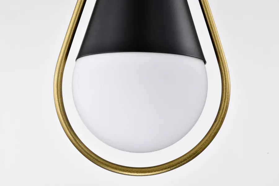 Admiral 1-Light Pendant in Matte Black and Natural Brass - Image 10