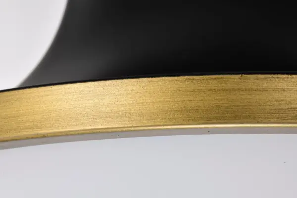 Lafayette 1-Light Flush Mount - Matte Black with Brass Accents - Image 11