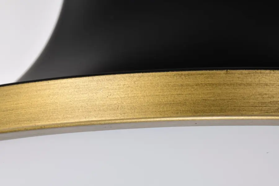 Lafayette 1-Light Flush Mount - Matte Black with Brass Accents - Image 11