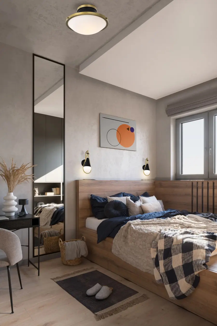 Lafayette 1-Light Flush Mount - Matte Black with Brass Accents - Image 14