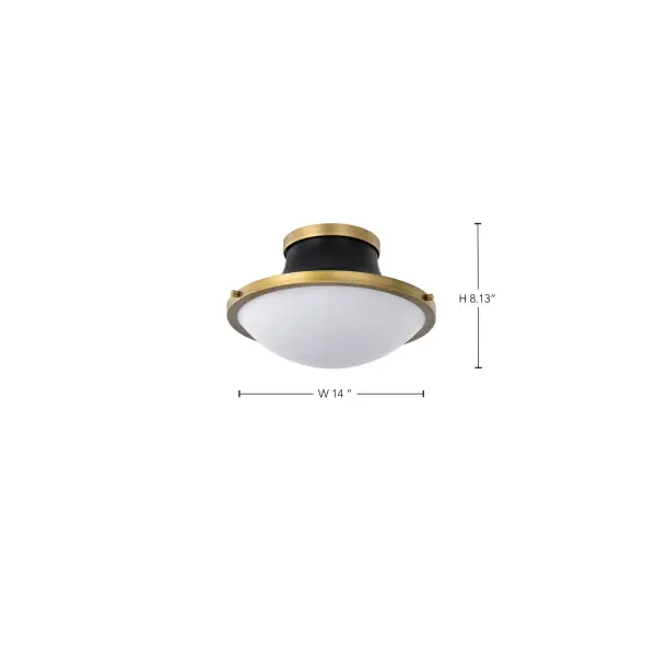 Lafayette 1-Light Flush Mount - Matte Black with Brass Accents - Image 16