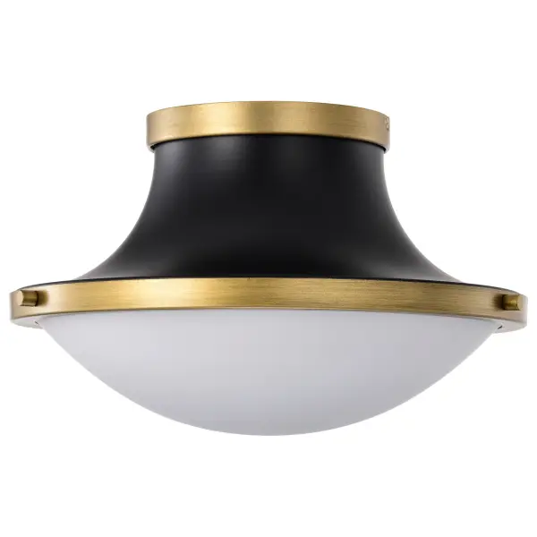 Lafayette 1-Light Flush Mount - Matte Black with Brass Accents - Image 6