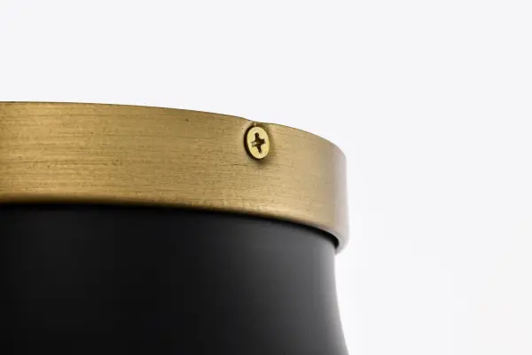 Lafayette 1-Light Flush Mount - Matte Black with Brass Accents - Image 7