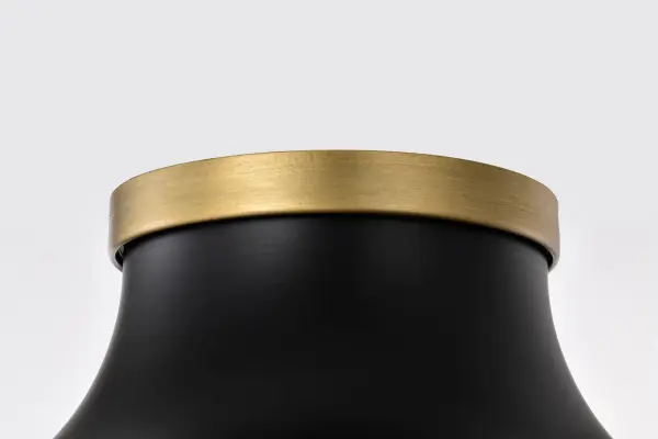 Lafayette 1-Light Flush Mount - Matte Black with Brass Accents - Image 8