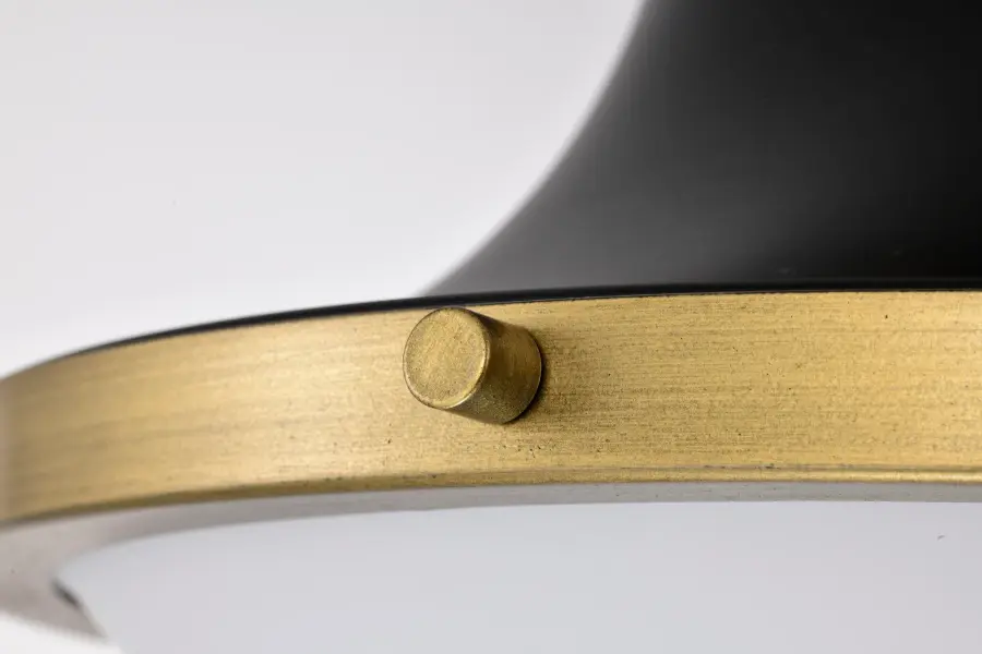 Lafayette 1-Light Flush Mount - Matte Black with Brass Accents - Image 9