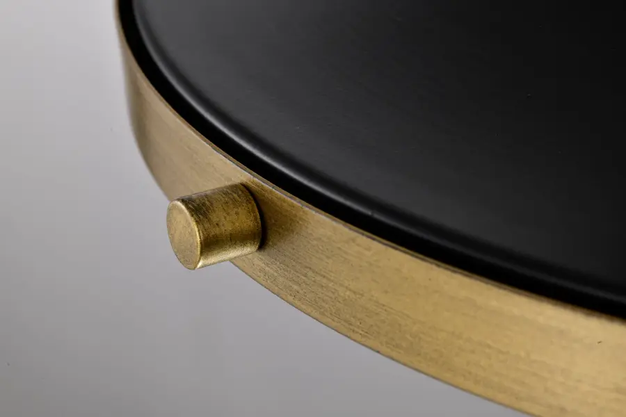 Lafayette 1-Light Flush Mount - Matte Black with Brass Accents - Image 10