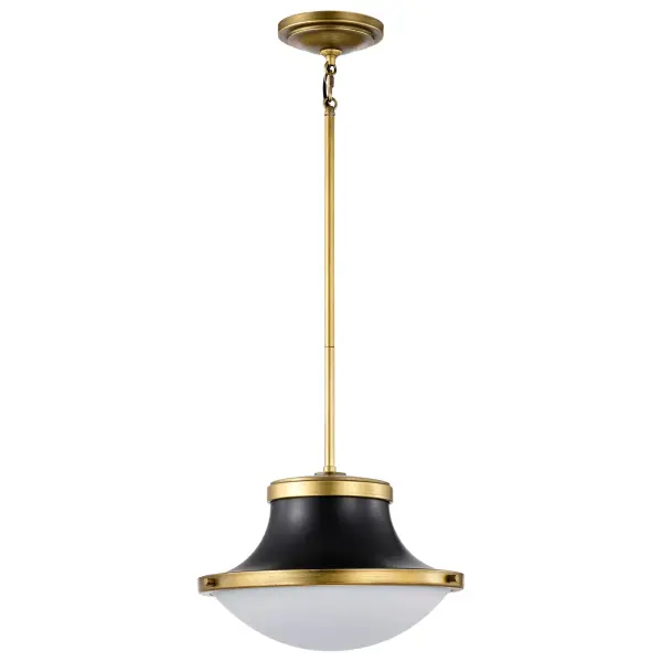 Lafayette 1-Light Pendant in Matte Black with Brass Accents - Image 5