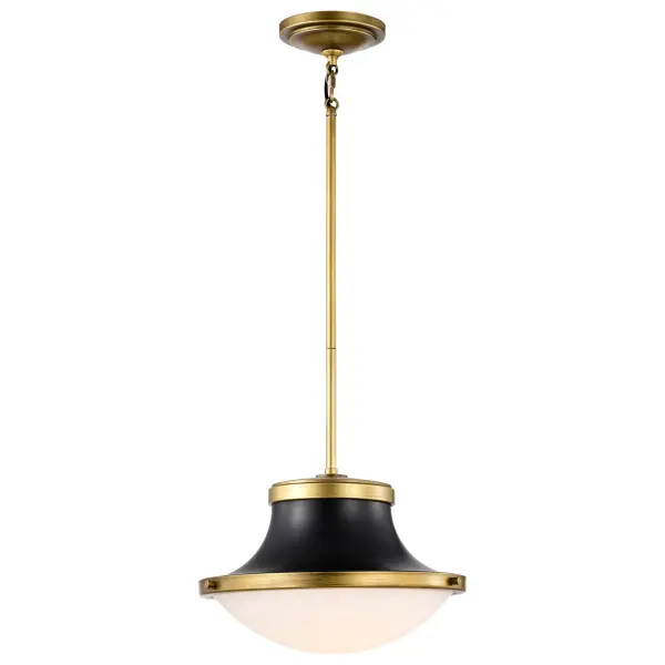 Lafayette 1-Light Pendant in Matte Black with Brass Accents - Image 6