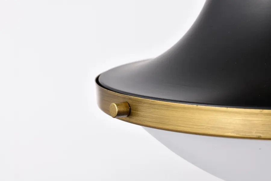 Lafayette 1-Light Pendant in Matte Black with Brass Accents - Image 7