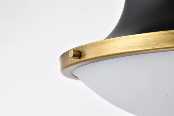 Lafayette 1-Light Pendant in Matte Black with Brass Accents - Image 8