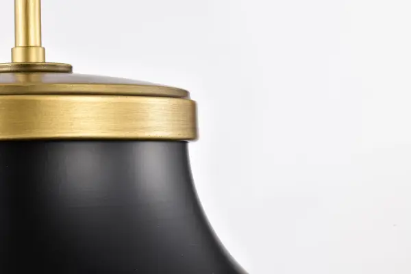 Lafayette 1-Light Pendant in Matte Black with Brass Accents - Image 9