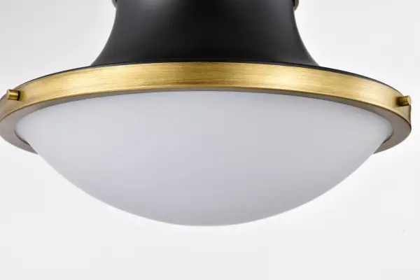 Lafayette 3-Light Pendant in Matte Black with Brass Accents - Image 11
